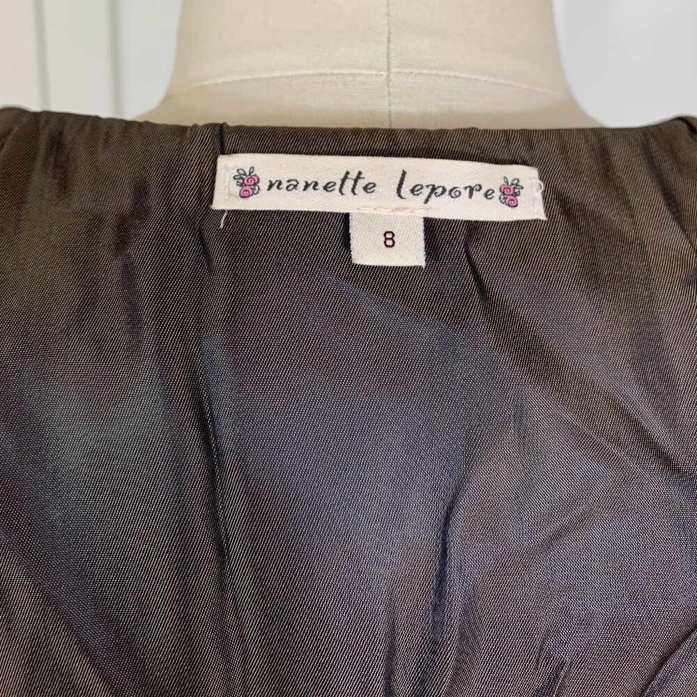 Nanette Lepore Embroidered Brown Velvet Top - Size 8 - Picture 5 of 5